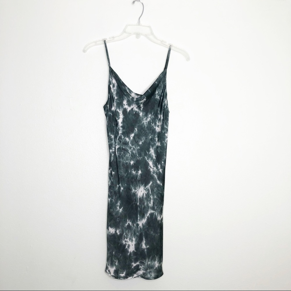 Olivaceous Slip Mini Dress Spaghetti Strap Drape Neck Tye Die Women’s Size Small - Picture 4 of 13